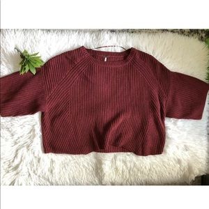 Free people crop knit sweater